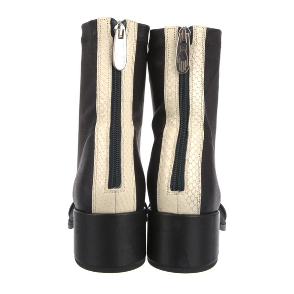 Nomasei Strada Black and Cream Leather Ankle Boots - Picture 9 of 11